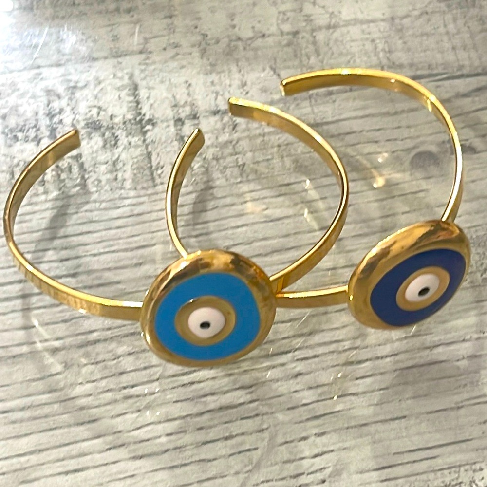 Turkish Eye Cuff Bracelet Dark Blue